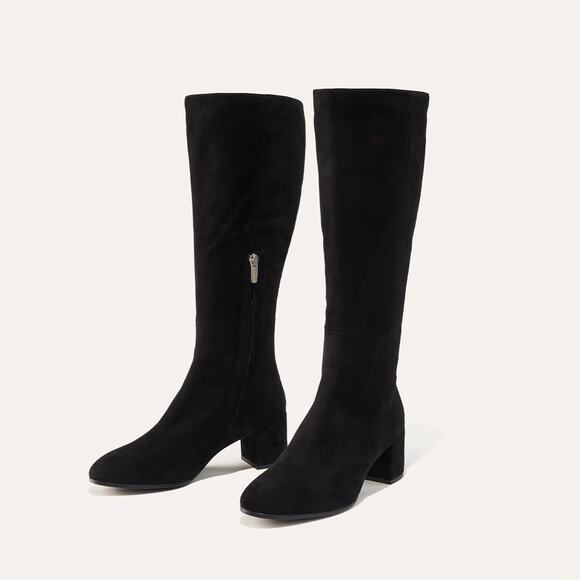 Margaux The Edie Knee High Boots - 38.5 (Us 8.5) Black Suede